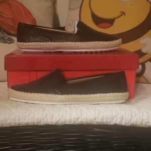 Black leather moccasins